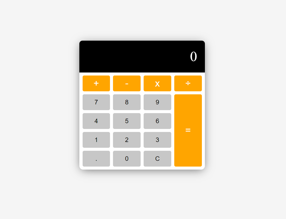 Calculator Using HTML, CSS and Javascript